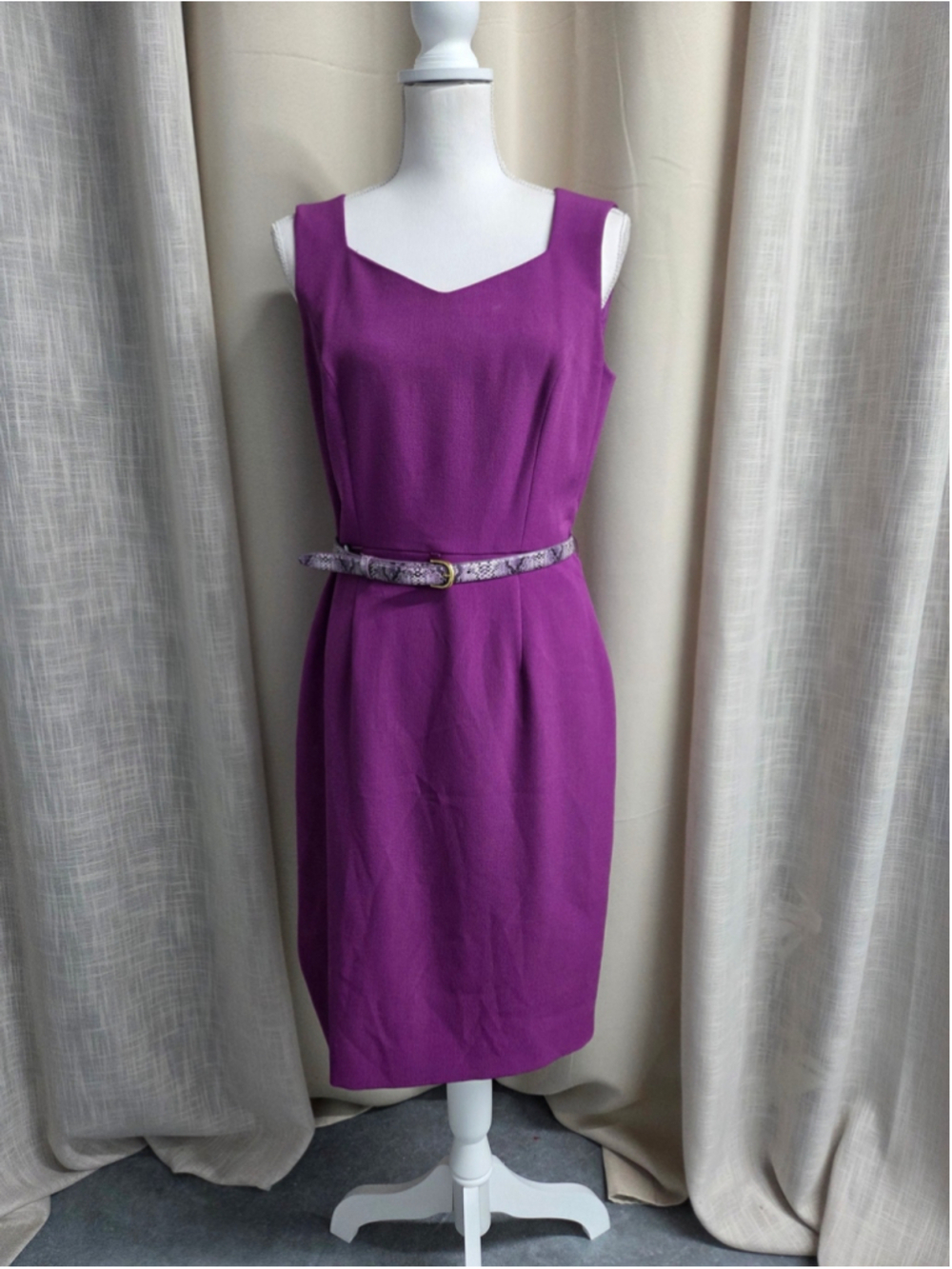 Alex Marie Fuchsia Sleeveless Sheath Dress Edgy Contrast Size 6